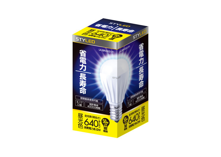 LED電球　E17口金　50W相当　昼光色【生産終了】