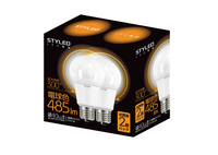LED電球　E26口金　全方向タイプ(300°)　40W相当　2個PK　電球色