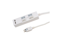USB充電ポート付電源タップ コンセント2口＋USBポート2口（合計2.4A）