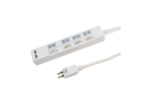 USB充電ポート付電源タップ コンセント4口＋USBポート2口（合計2.4A） 電源コード長2ｍ ホワイト---STP4UA2W-2