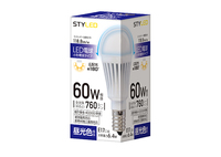 LED電球 E17口金 断熱材施工器具対応 60W相当 昼光色（2017年度省エネ目標基準値達成モデル）