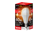 LED電球 E17口金 密閉器具対応 60W相当 電球色（2017年度省エネ目標基準値達成モデル）