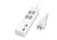 USB充電ポート付電源タップ コンセント2口＋USB2ポート（合計4.8A） 電源コード2m---PTP2U2-48A2