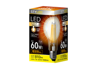 LED電球 E26口金 クリア電球 60W相当 810lm 一般電球形 電球色---HDAC60L1