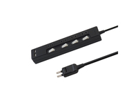 USB充電ポート付電源タップ コンセント4口＋USB2ポート（合計2.4A） 電源コード2ｍ ブラック---STP4UA2B-2