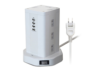 USB充電ポート付電源タップ コンセント12口＋USB4ポート（合計4.8A） 電源コード2ｍ ホワイト---PTP12U4-48A2