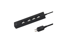 USB充電ポート付電源タップ コンセント4口＋USB2ポート（合計2.4A） 電源コード1ｍ ブラック---STP4UA2B-1