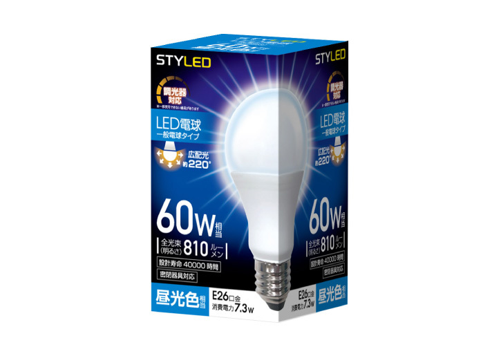 LED電球 E26口金 調光器対応 密閉器具対応 60W相当 電球色---HA8D26D1