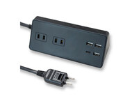 USB充電ポート付卓上電源タップ コンセント2口＋USB4ポート  電源コード2ｍ ---STTP2U3CB-2