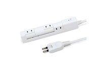 回転式スリム電源タップ AC4口 電源コード2ｍ ホワイト---PTRP4W-2