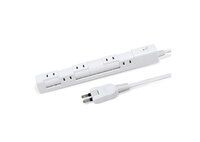 回転式スリム電源タップ AC6口 電源コード2ｍ ホワイト---PTRP6W-2